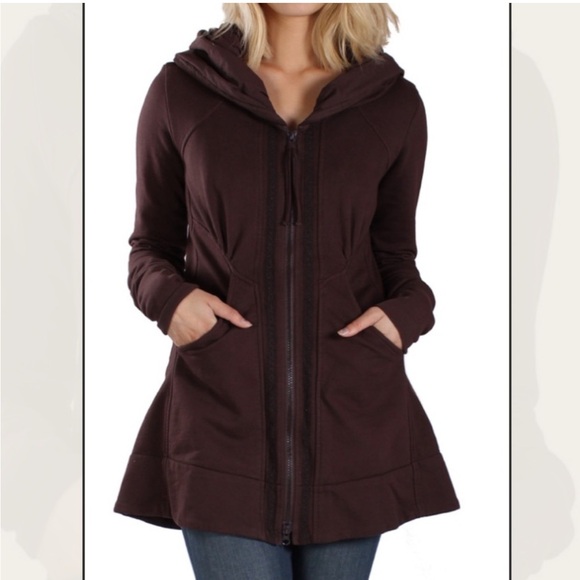 Prairie Underground Tops - Prairie Underground Organic Cotton Hoodie Jacket Dark Brown Size Small Earthy